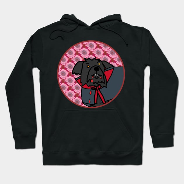 Portrait of a Halloween Horror Vampire Dog Hoodie by ellenhenryart